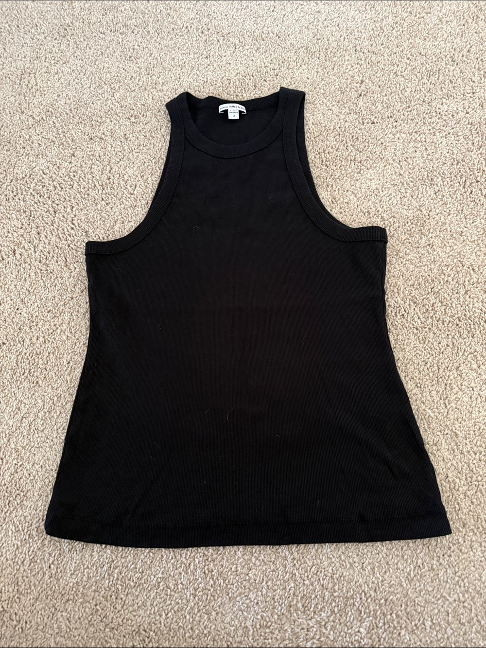 James Perse Black Ribbed Racerback Tank size 3 – large excellent condition